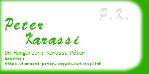 peter karassi business card